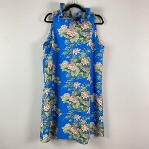 Tuckernuck Water Lily Blue Floral Blythe Mini Dress Size XL Sleeveless